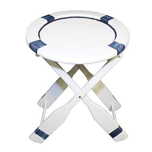 Nautical Life Ring Table - Wood With Paddle Legs for Beach House and Boats - Coastal Decor for Sailors - Perfect as Coffee and End Table
