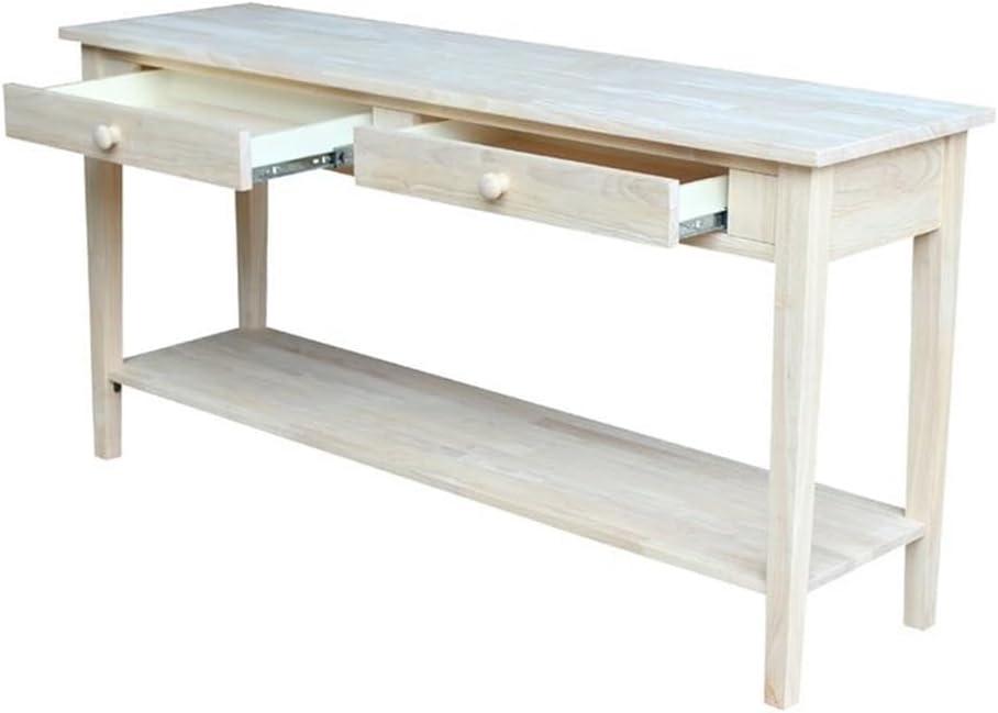 60" Spencer Extended Length Console Server Table Light Brown - International Concepts: Hardwood Foyer Storage