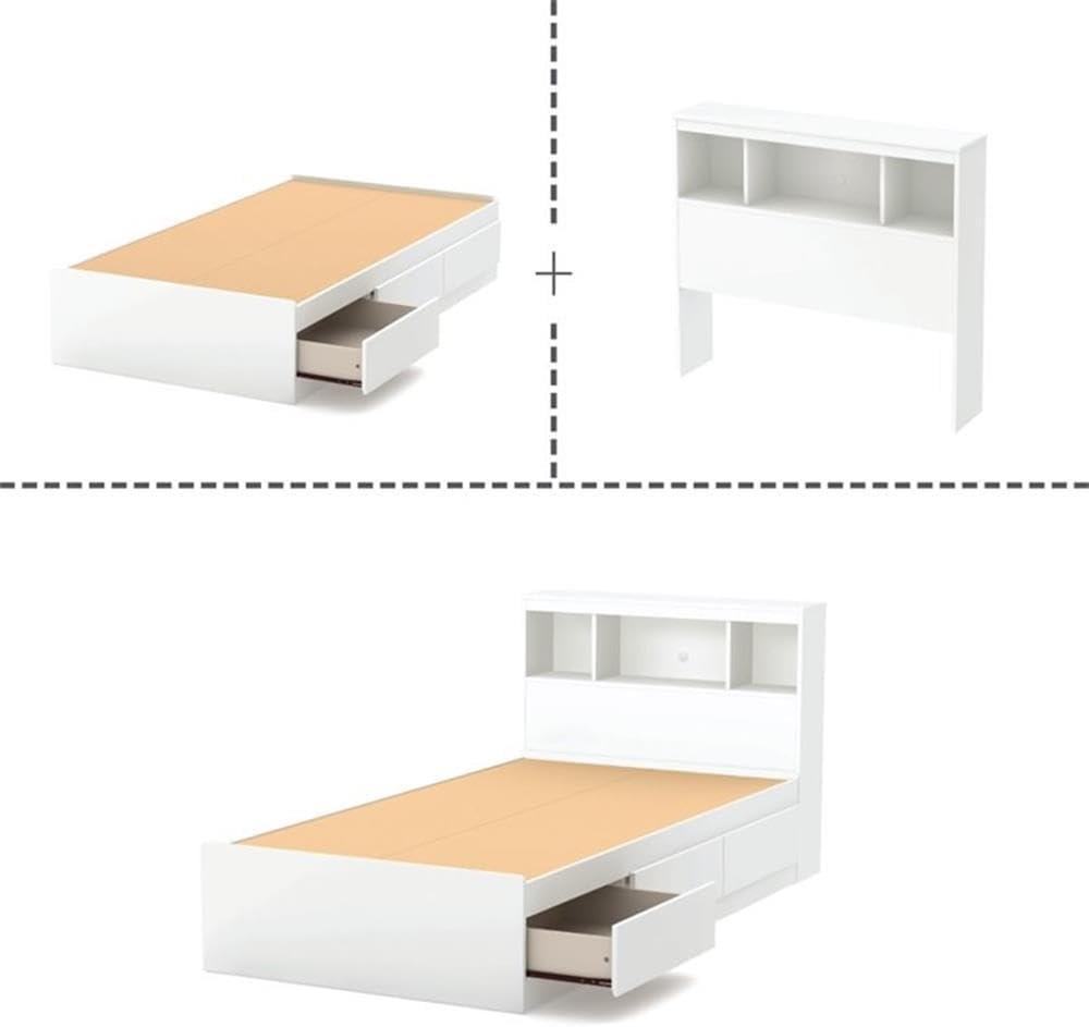 South Shore Reevo 3 Drawer Mate's & Captain's Bed with Bookcase by Southshore