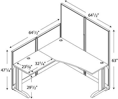 Office In An Hour L-Shaped 1 Person Cubicle with Cable Management