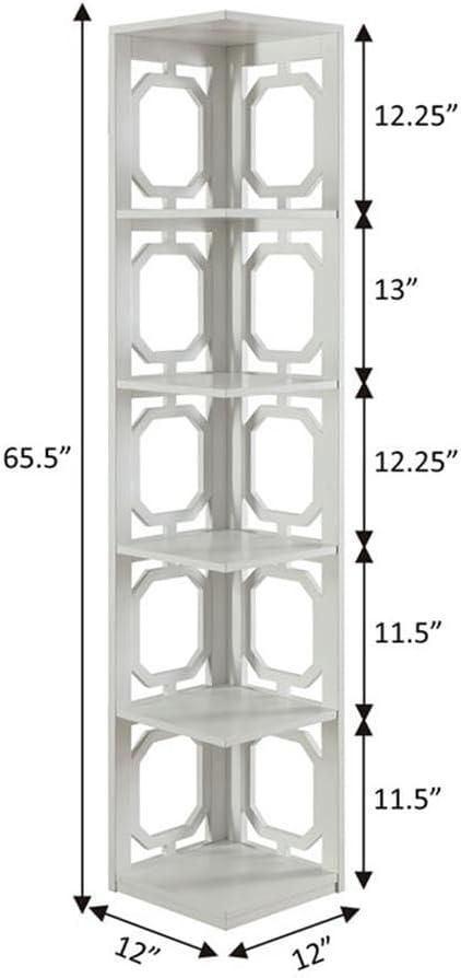 Convenience Concepts Omega 5 Tier Corner Bookcase, Multiple Finishes