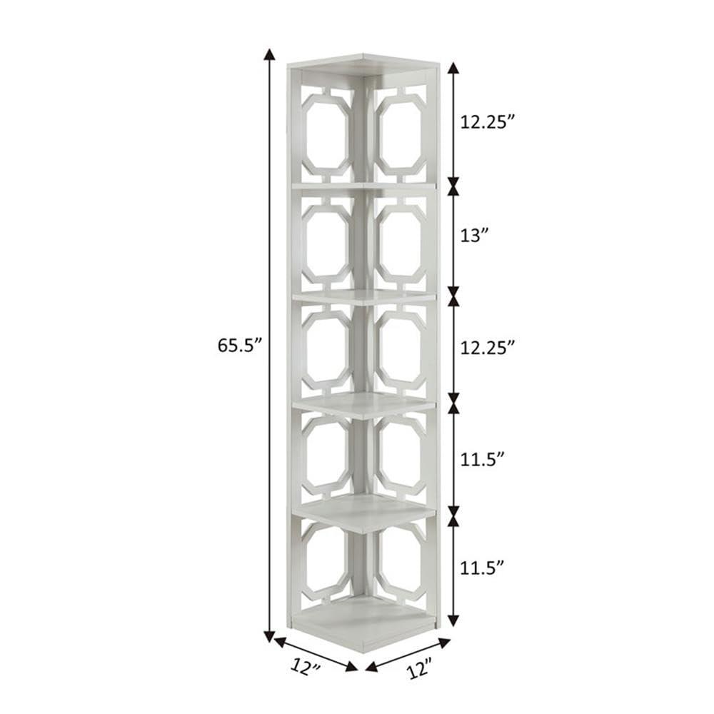 Convenience Concepts Omega 5 Tier Corner Bookcase, Multiple Finishes