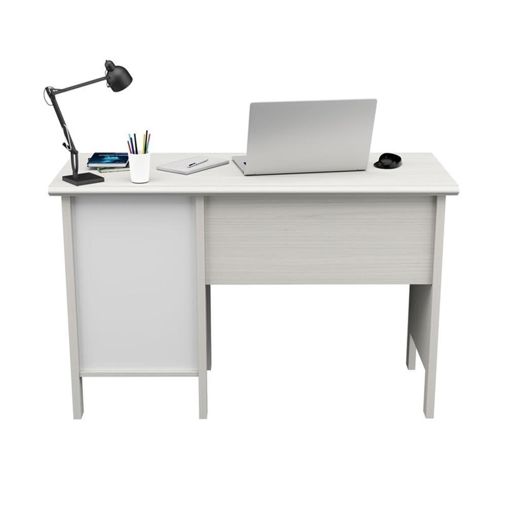 Inval Laminate Computer Desk with 2 Drawers and Open Storage, Washed Oak