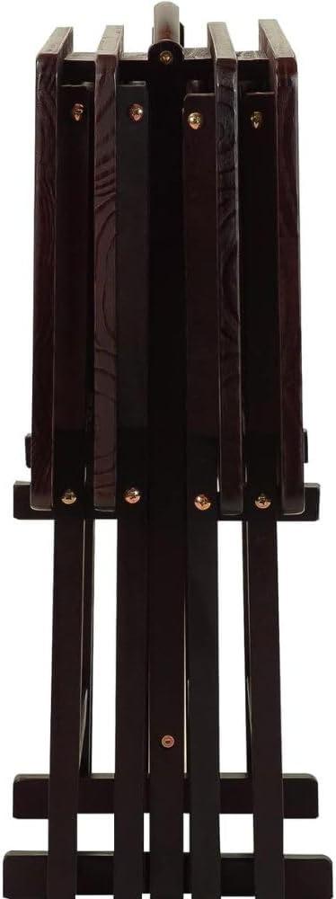 5-Piece TV Tray Table Set with Holder in Espresso (4 Trays, 1 Stand)