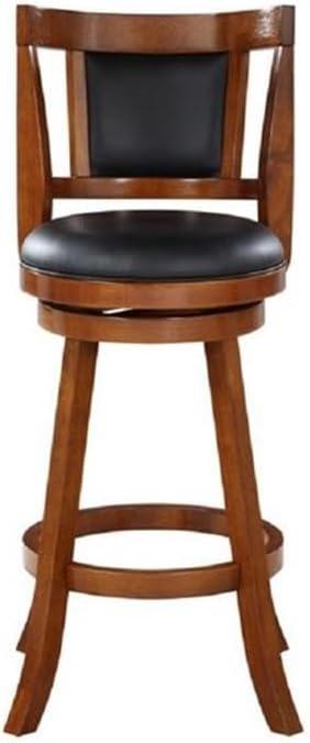 Boraam Avianna Counter Height High Back Swivel Wood Counter Stool, Walnut Finish