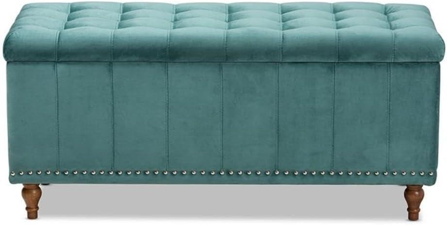 Kaylee Velvet Upholstered Button Tufted Storage Ottoman Bench - Baxton Studio