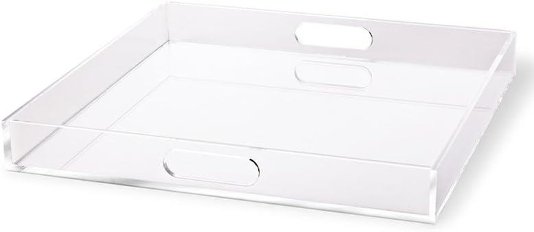 RUSSELL + HAZEL Acrylic Tray: Clear Desk Organizer, 16x16 Document Holder, Office Supplies