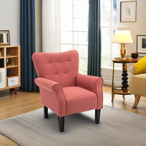 BELLEZE Accent Chair Armchair for Living Room - Allston (Brick)