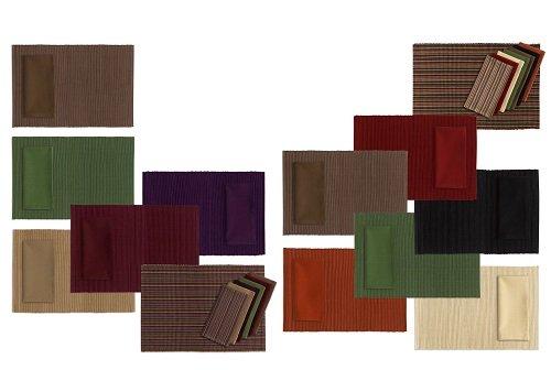 Green Sage Placemats (Set Of 6) - Design Imports: Cotton Rectangular Table Mats, Machine Washable