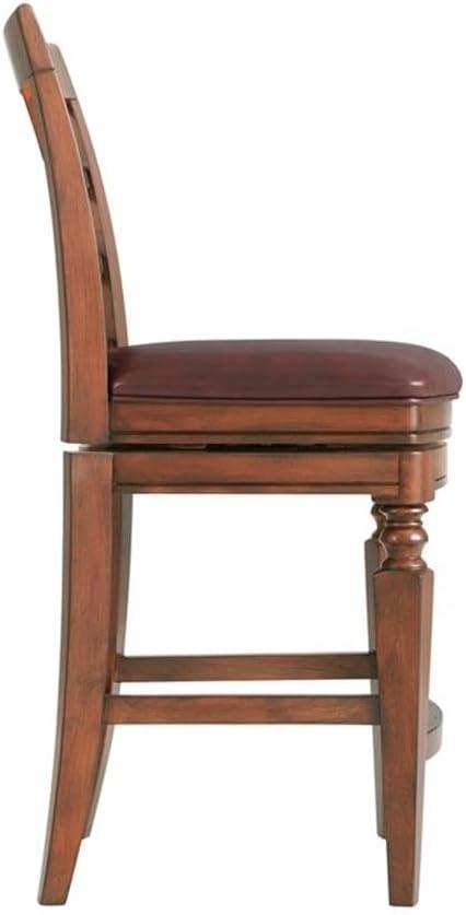 Napa Solid Rubber Wood Counter Height Swivel Stool With Back