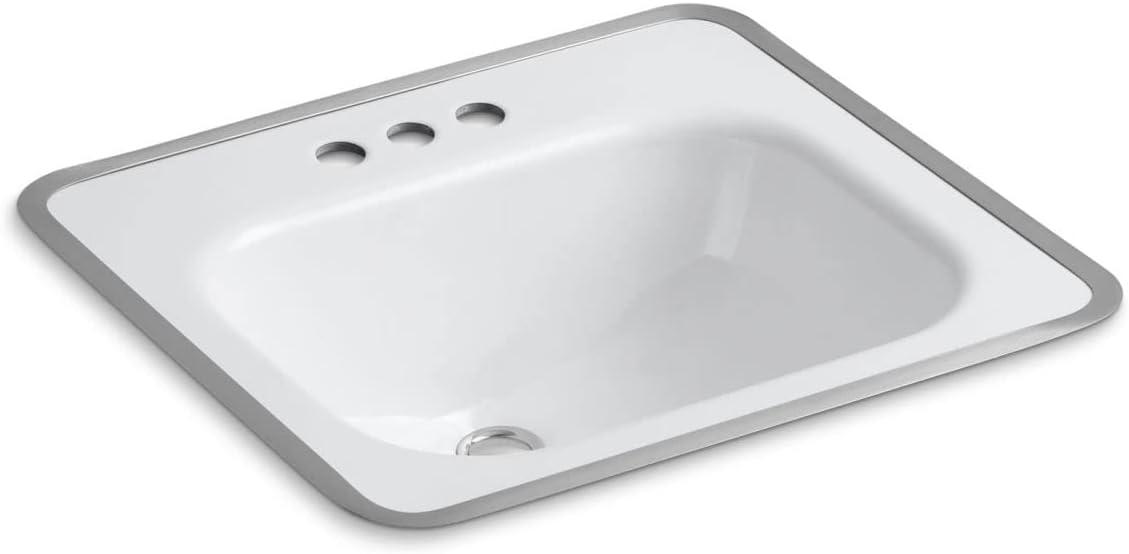 Tahoe Metal Rectangular Drop-In Bathroom Sink with Overflow