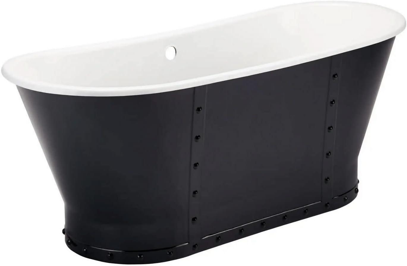 Brayden 68" Cast Iron Soaking Freestanding Tub with Included Overflow Drain