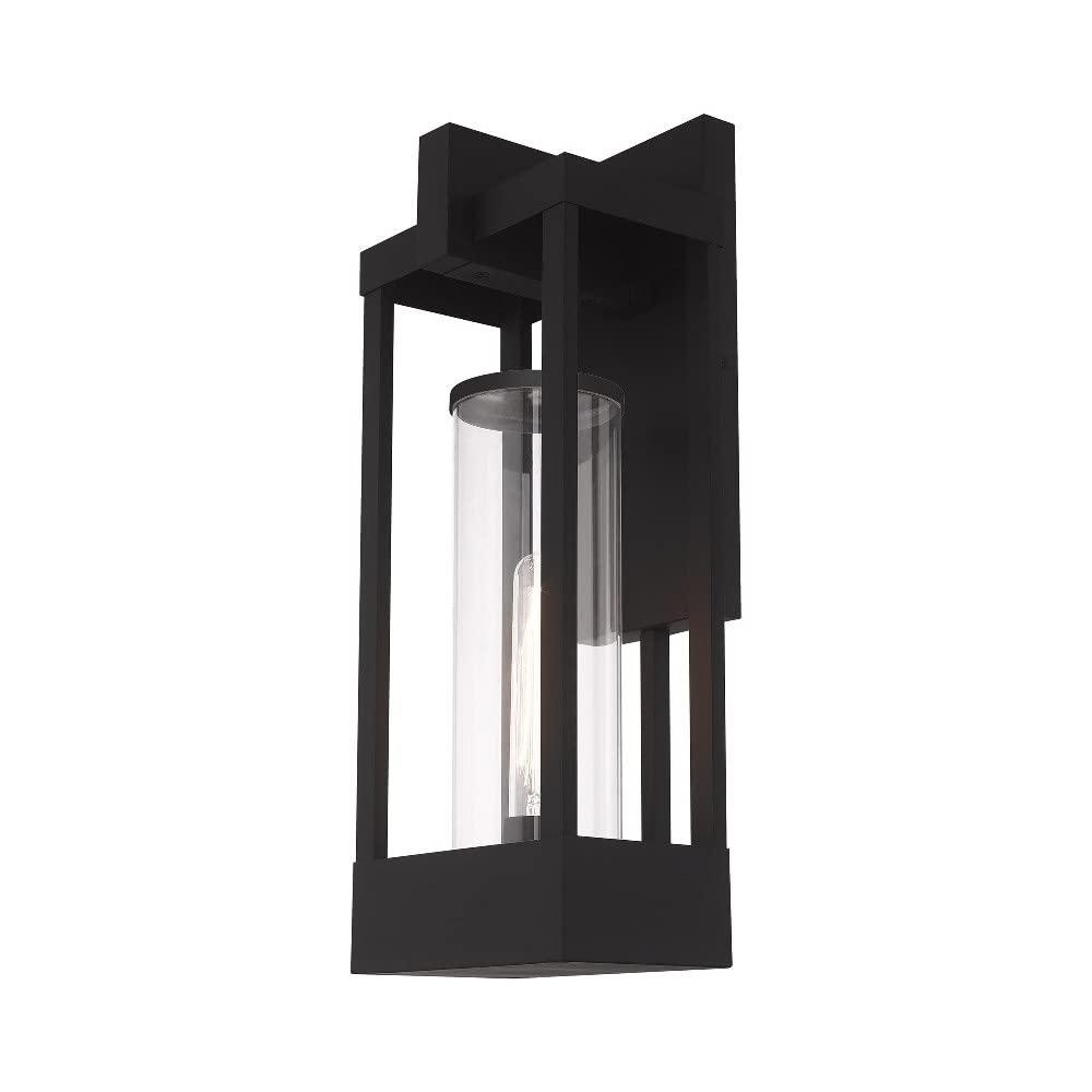 Livex Lighting 20993-04 Delancey - 20" One Light Outdoor Wall Lantern, Black Finish with Clear Glass