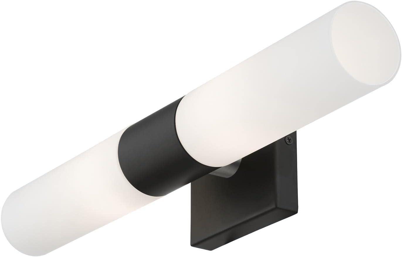 Livex Lighting Aero 2-Light Twist Lock Metal ADA Vanity Sconce in Black
