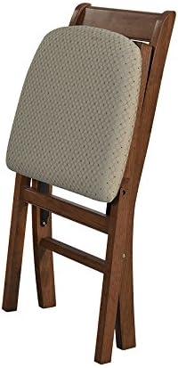 2pc French Cane Folding Chairs Cherry - Stakmore: Elegant French Country Style, No Assembly Required