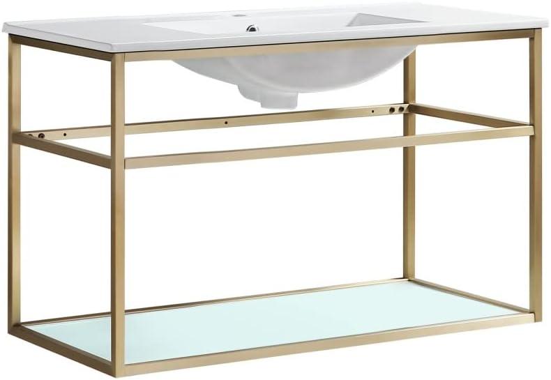 Pierre 36 Single, Open Shelf, Metal Frame Bathroom Vanity