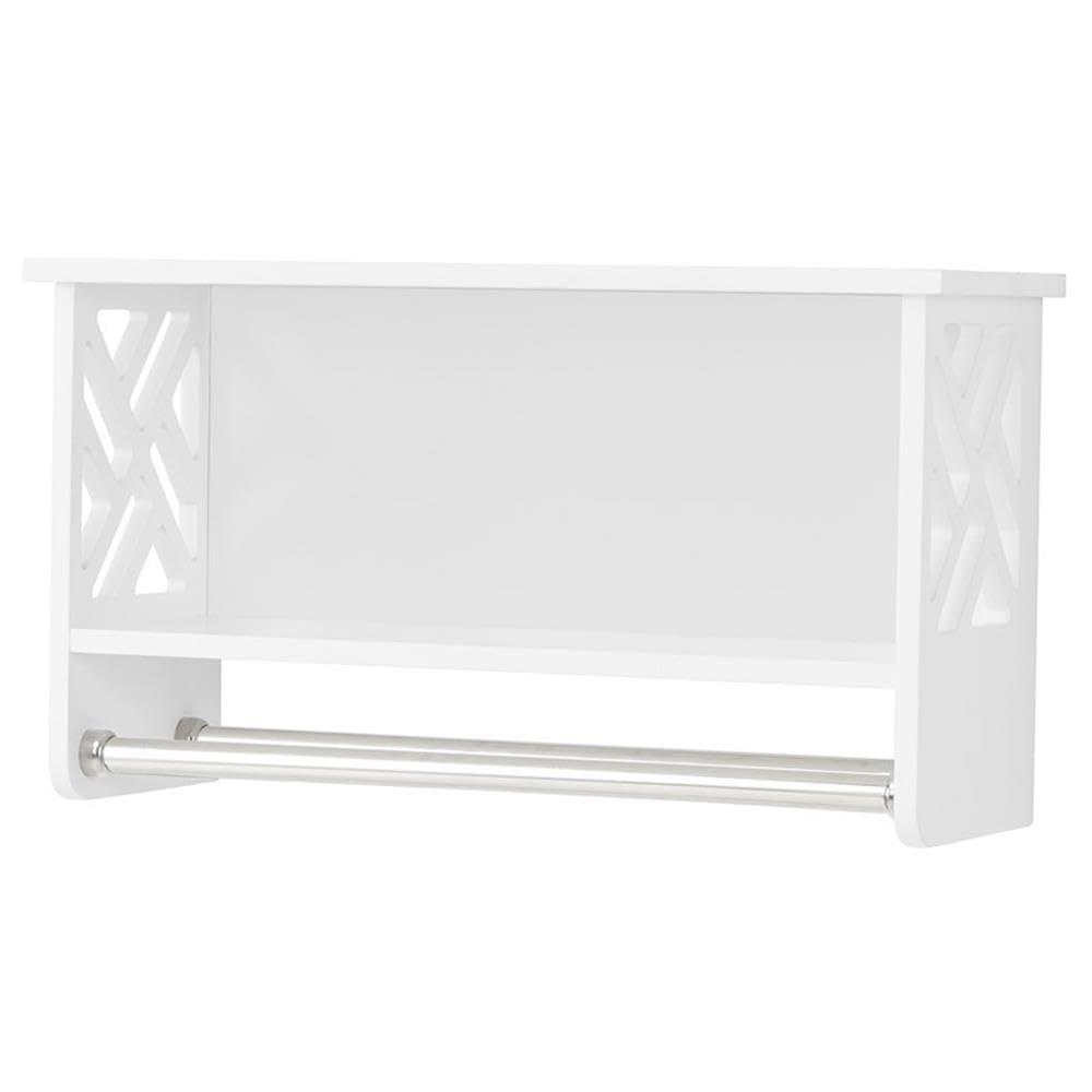 Coventry Bath Shelf with Two Towel Rods White - Alaterre Furniture