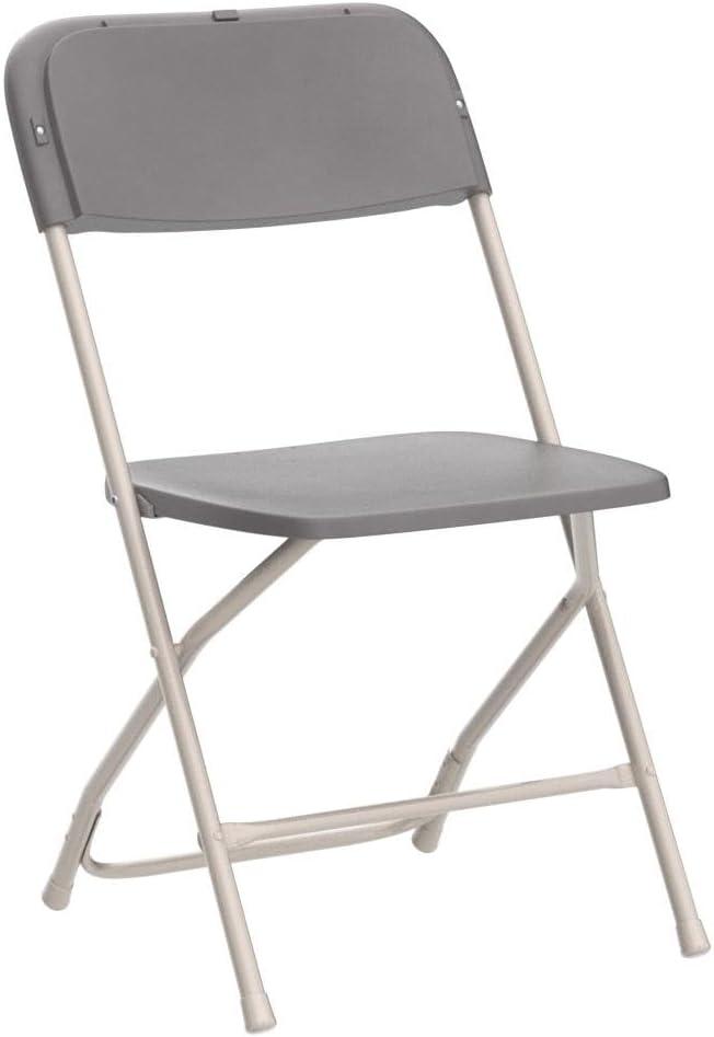 Extra Wide Gray Metal & Plastic Armless Reception Chair