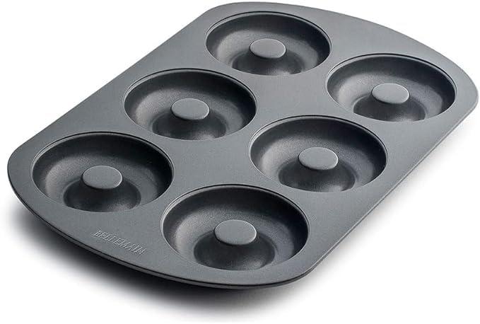 Bellemain Premiere Donut Pan for Baking Nonstick Doughnut Pan with 6-Doughnut Molds | Steel Donut Trays | Make Perfect Bagels and Cake Donuts (2)