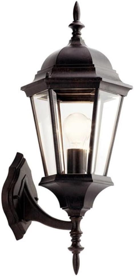 Madison 22.75" 1 Light Outdoor Wall Light with Clear Beveled Glass in Black