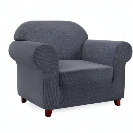 Subrtex 1-Piece Stretch Sofa Slipcover Non Slip Couch Cover (Sofa, Gray) Large/3-Seater: 72-92 inches wide