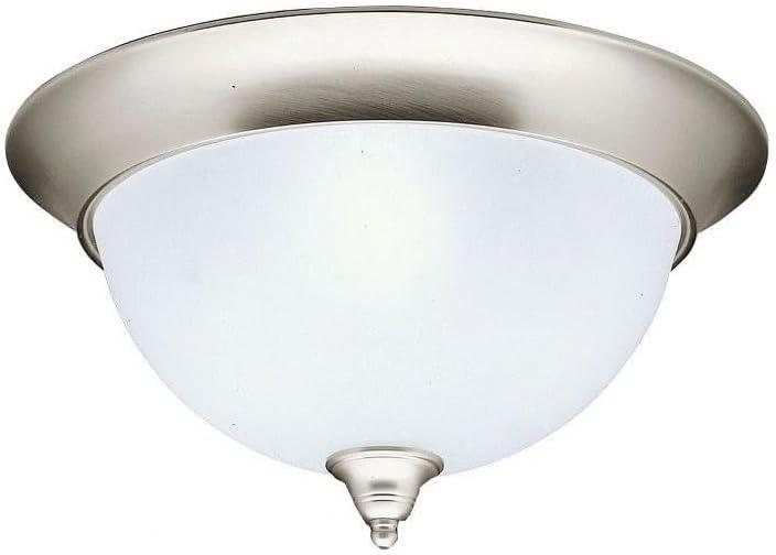 Transitional 15'' Brushed Nickel 3-Light Flush Mount with Etched Glass