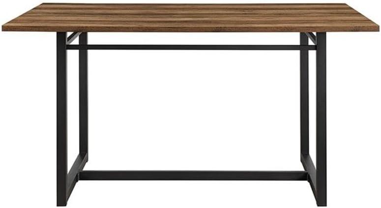 Pemberly Row 60" Contemporary Wood and Metal Dining Table - Rustic Oak / Black