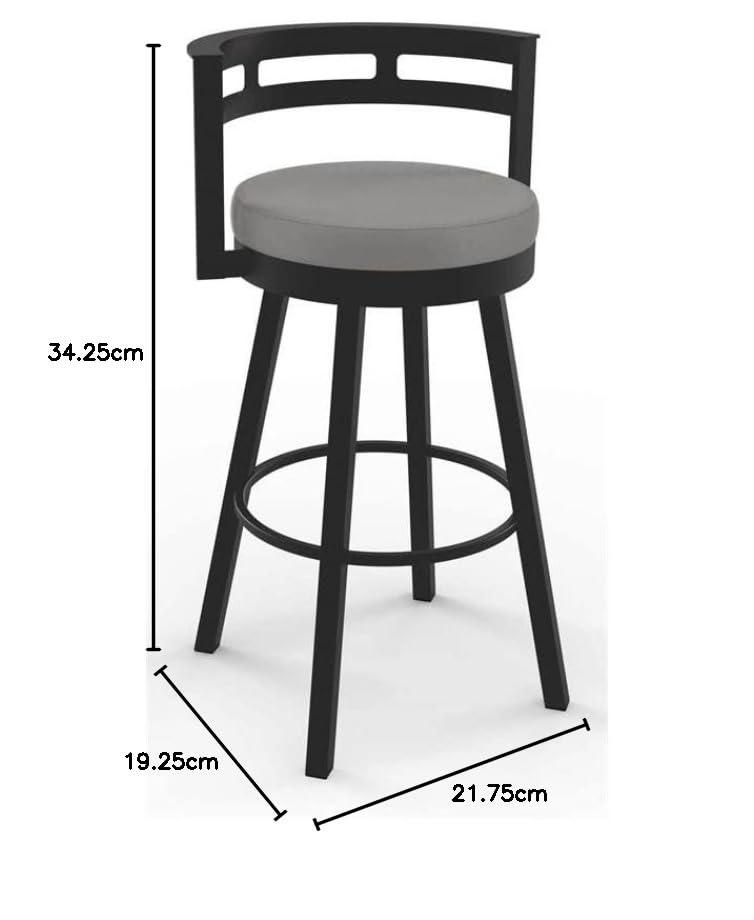 Modern Taupe Faux Leather 26" Swivel Counter Stool with Metal Frame