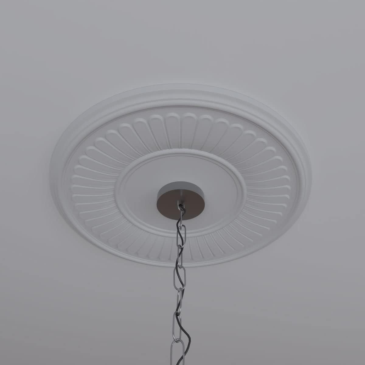 Blossom White 19" Thermoformed PVC Ceiling Medallion