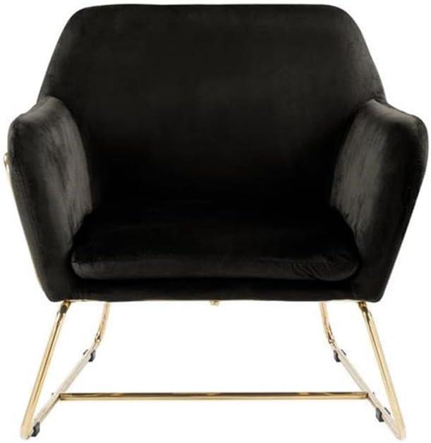 Keira Purple Velvet Accent Chair with Metal Base