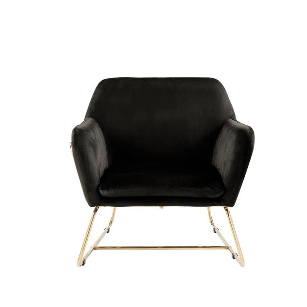 Keira Purple Velvet Accent Chair with Metal Base