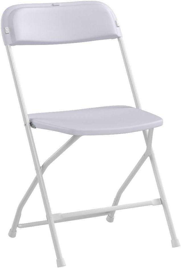 SUGIFT Plastic Folding Chair 350lb Capacity Seat Set of 10, White