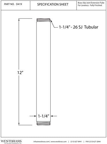 Polished Chrome Brass Threaded Lavatory Sink Drain Extension