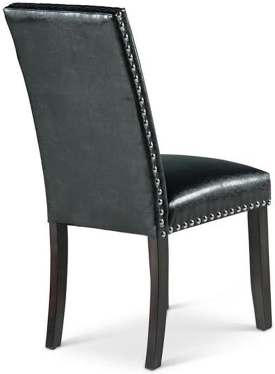 Steve Silver Westby 18" Dining Chair in Ebony Wood-Black Vinyl Seat