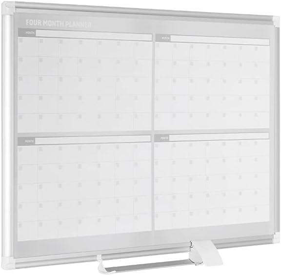 Magnetic Four Month Planner Dry Erase Board with Aluminum Frame