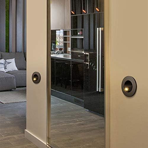 Modern Wall Sconce Light Fixture,Recessed Wall Lamp,Bedside Reading Lamp,Path/Step Light,Gimbal Hidden On/Off Switch,Circle Aluminum,LED 3W Warm White 3000k,Adjustable&Rotatable Black