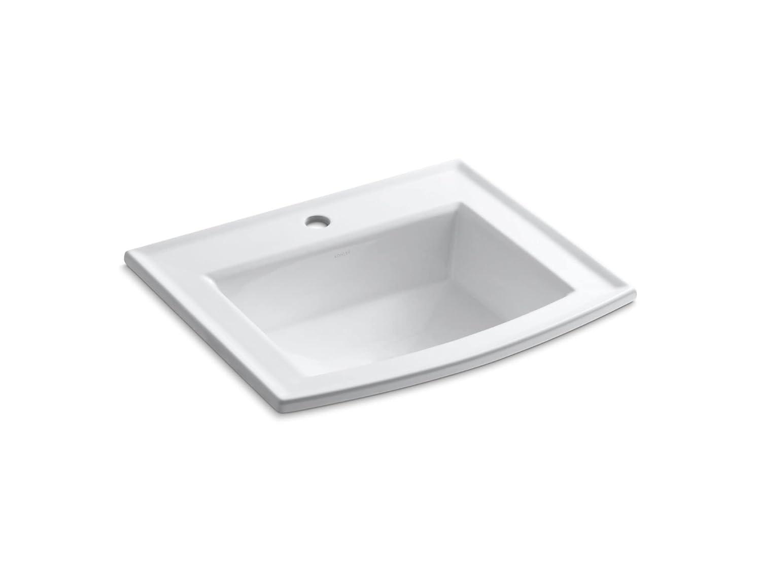 Archer® Vitreous China Rectangular Drop-In Bathroom Sink with Overflow