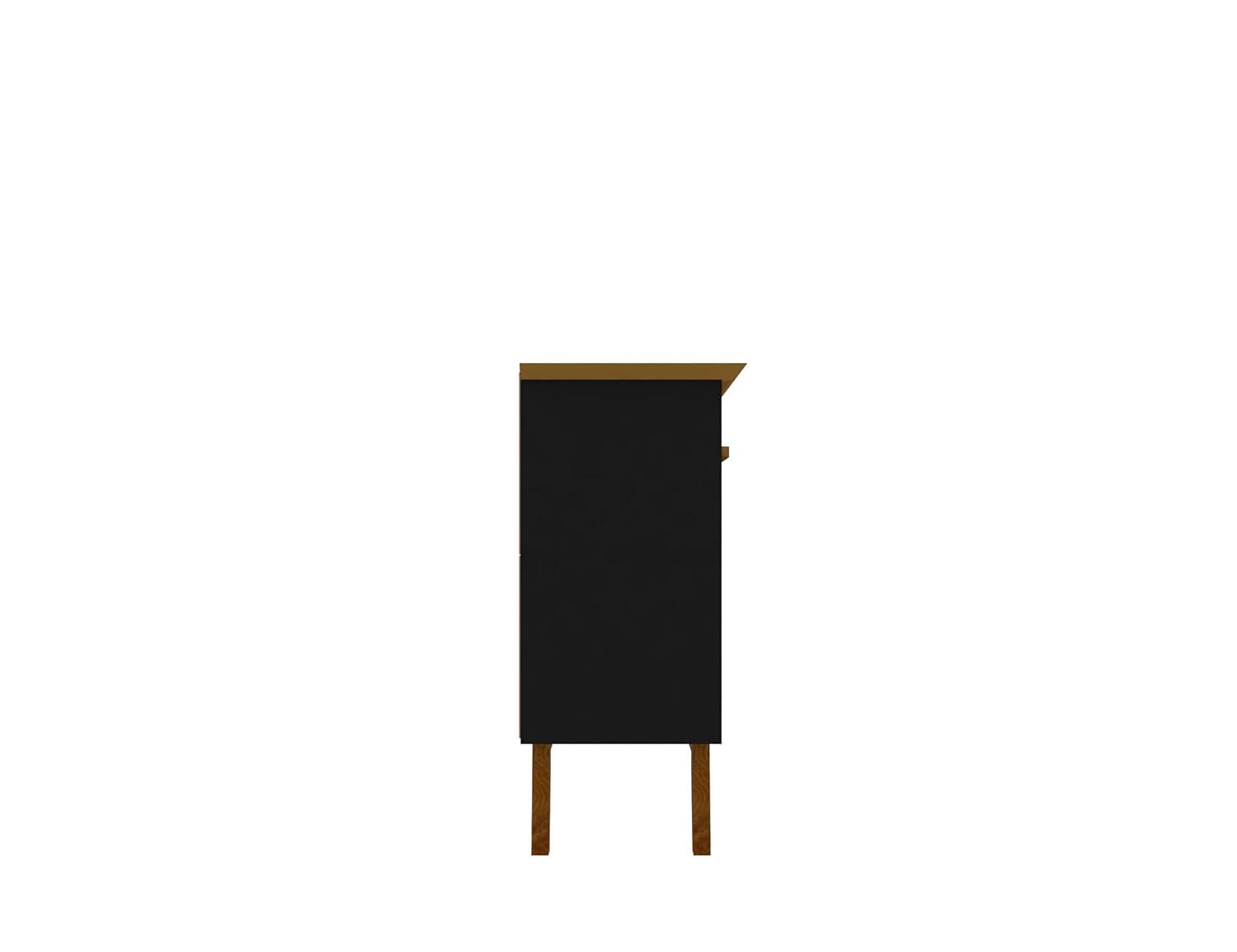 62.99" Yonkers Sideboard Black/Cinnamon - Manhattan Comfort: Mid-Century Buffet Storage Cabinet