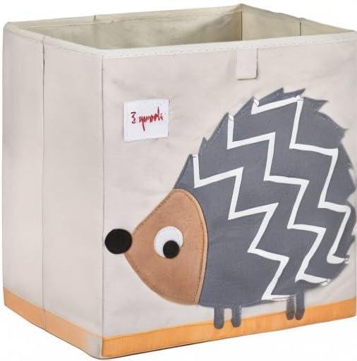 3 Sprouts Children's Foldable Fabric Storage Cube Box Soft Toy Bin, Pet Hedgehog