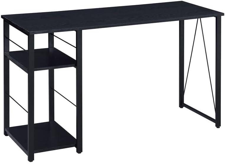 Vadna Writing Desk Black - Acme Furniture: Industrial Style, 47" Width, 2 Shelves, Wood Composite & Metal Frame