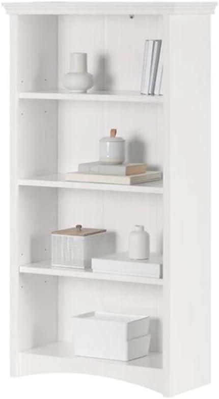 57.75" Gascony 4 Shelf Bookcase White - South Shore: Laminated, Adjustable, Anti-Tip