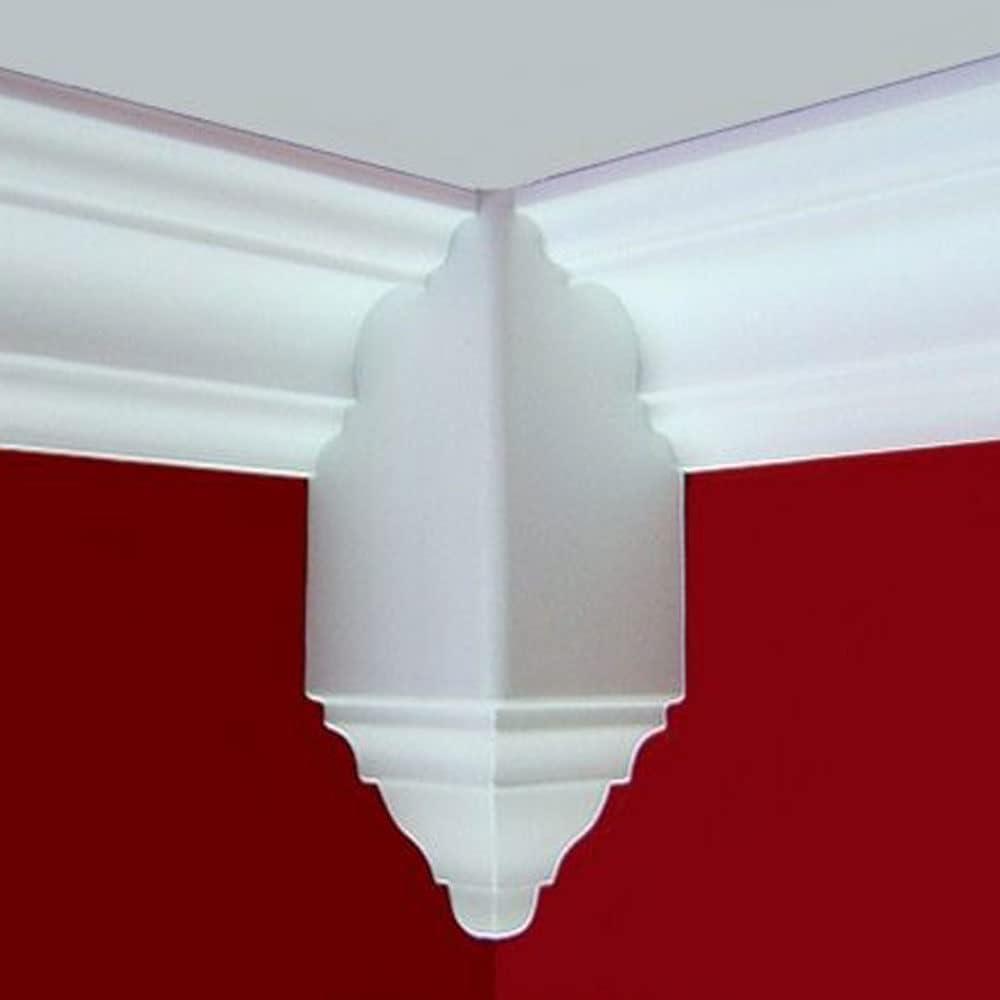 Mini White Crown Molding Inside Corner Block - Pack of 4