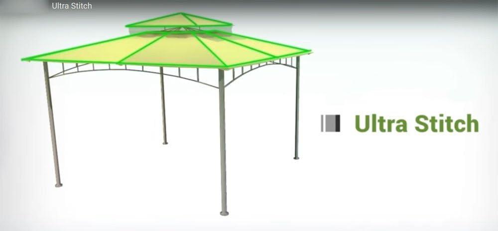 Garden Winds Replacement Canopy Top Cover for the Garden Treasures 8' x 8' Gazebo -Standard 350 - Damask Beige