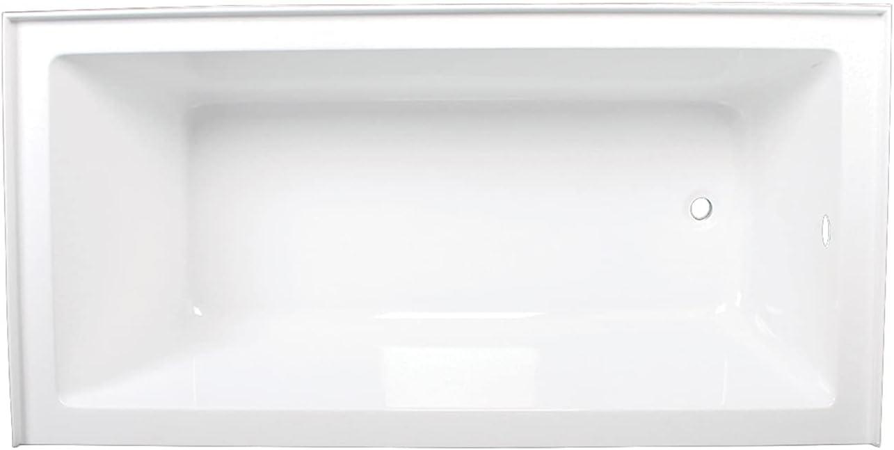 Kingston Brass Aqua Eden 66-Inch Acrylic Rectangular 3-Wall Alcove Tub