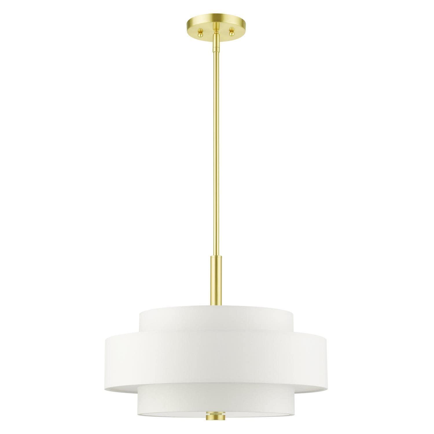 Livex Lighting Meridian 4 - Light Chandelier in  Satin Brass