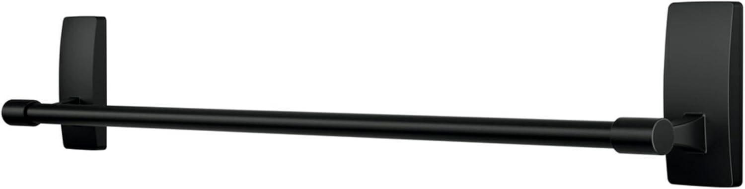 Command Bath Matte Black Towel Bar, 2 Large Strips