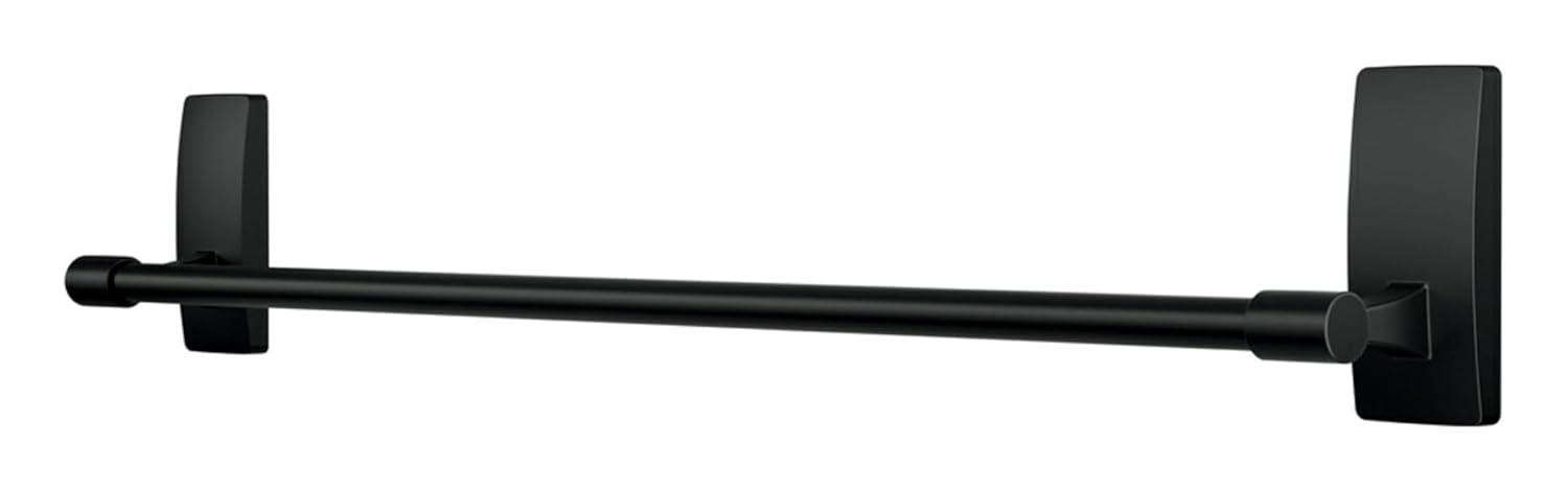 Command Bath Matte Black Towel Bar, Holds 10 lbs, 2 Large Strips