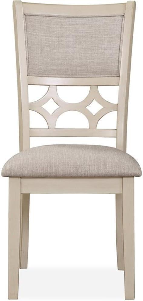 New Classic Furniture Mitchell Solid Wood 5Pc Dining Set in White/Brown Bisque