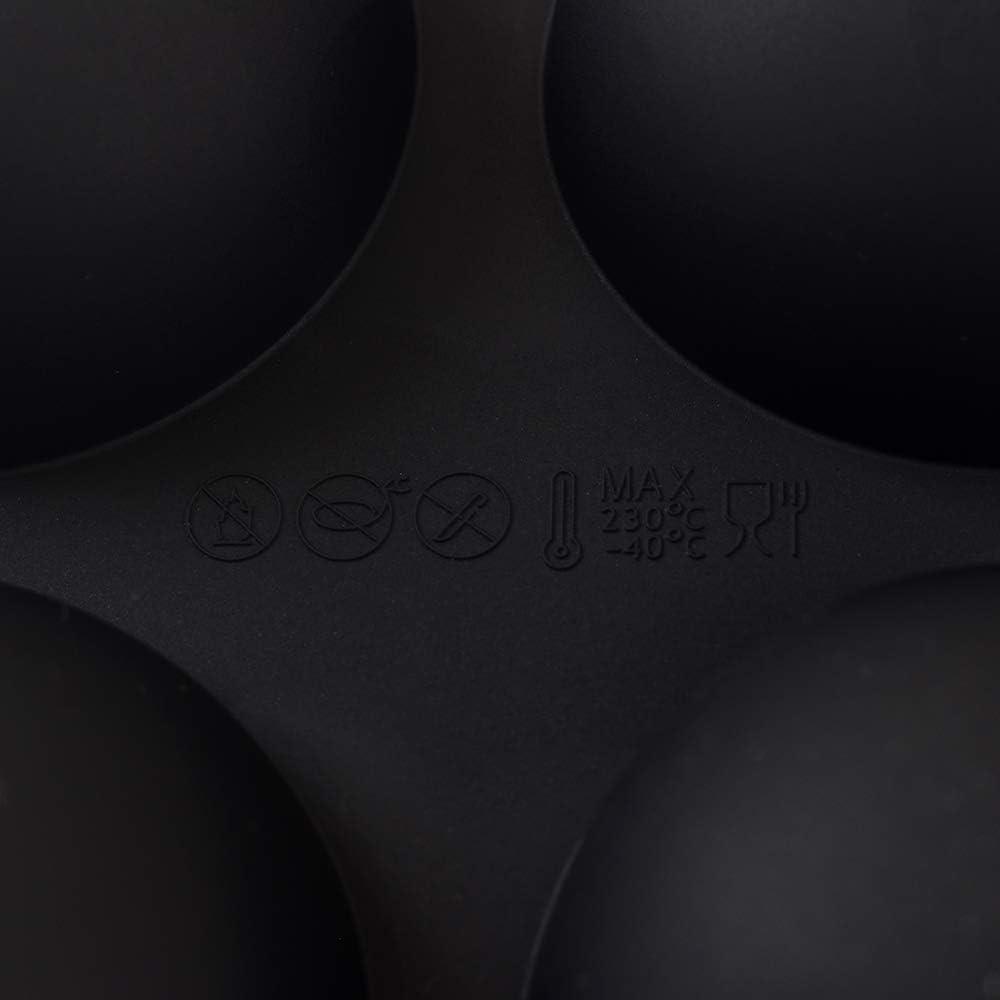 Newk 6 Holes Semi Sphere Silicone Mold, 6 Packs 6-Cavity Half Sphere Mold for Making Chocolate Bomb, Cake, Jelly, Pudding, Dome Mousse - Black