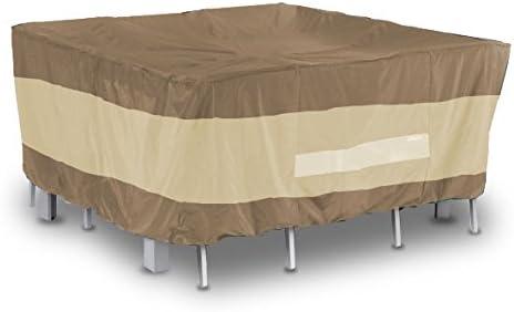 AnyWeather Square Patio Table with Chairs Outdoor Cover, Durable and Waterproof